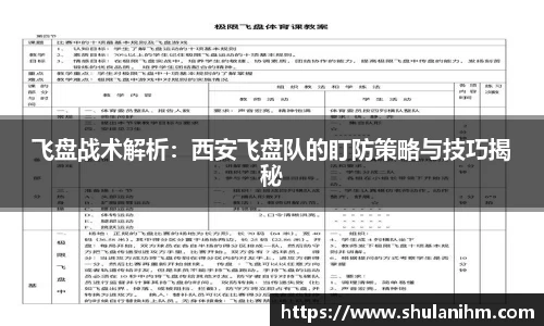 飞盘战术解析：西安飞盘队的盯防策略与技巧揭秘